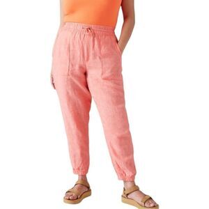 Athleta Womens Plus Size Retreat Linen Jogger Sunset Glow Orange Size 22 NWOT